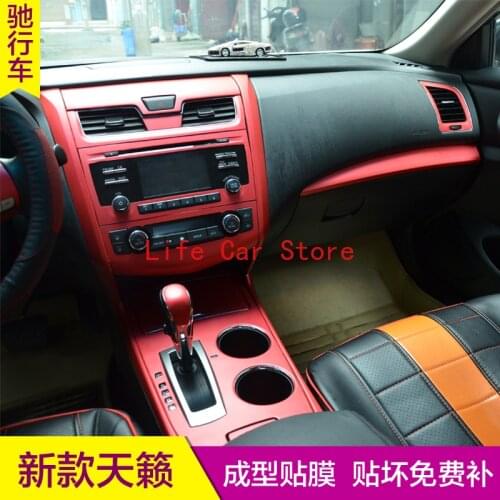 For Nissan Teana 2013-17 Carbon Fiber Interior Decoration Stickers Center Console Window Lift Protective Film