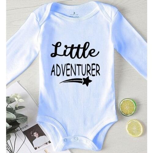 Newborn Girl Outfit Toddler Boy Winter Clothes Print Little Adventurer Clothing for Babies Baby Romper Kids Jumpsuits