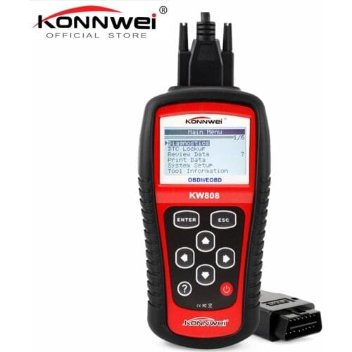Original KONNWEI KW808 OBD Car Scanner OBD2 Auto Automotive Diagnostic Scanner Tool Supports CAN J1850 Engine Fualt Code Reader