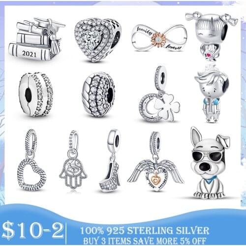 2021 Graduation Book Charm 925 Sterling Silver 2021 Graduation Books Beads Fit Original Pan Charm Bracelet S925 Jewelry
