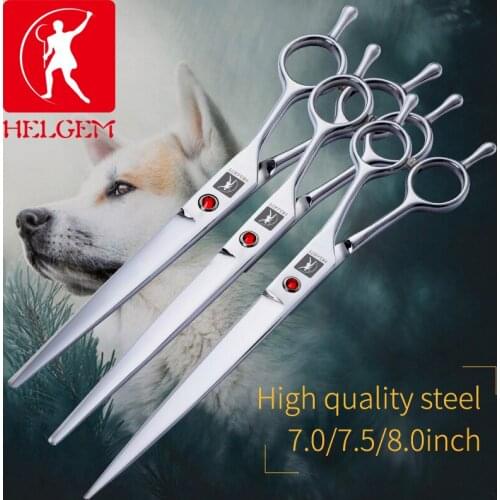 HELGEM Professional Grooming Pet Cutting Scissors 7.0/7.5/8.0 inch For Dog Cat Shears 9CR