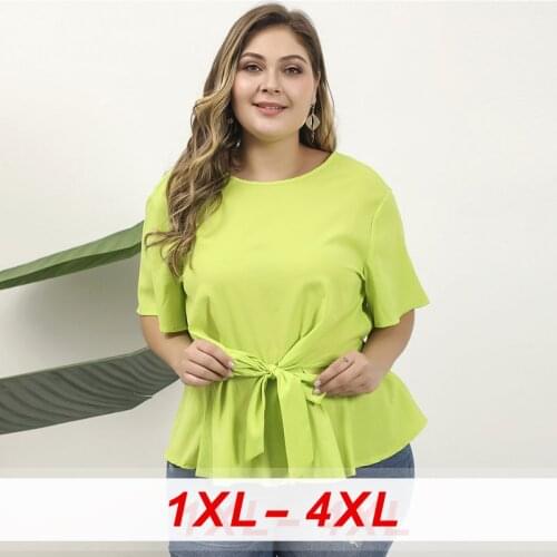 Plus Size Short Sleeve Round Neck Pullover Solid Color Loose Casual T Shirt Tops Top 2020 New Short-Sleeved O Neck T-Shirt Women