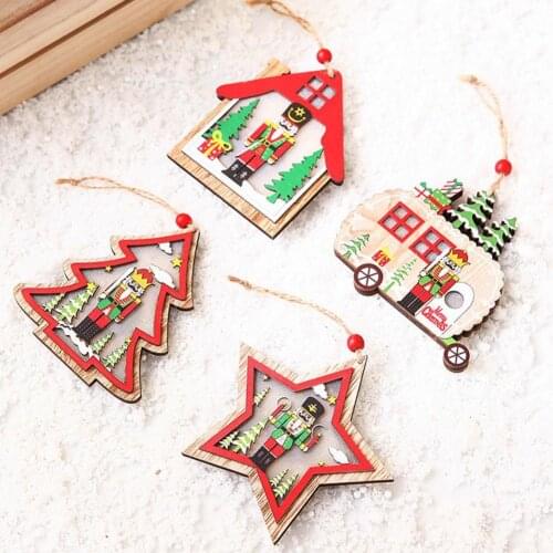 Christmas Wooden Lights Eco-friendly Energy-saving Reusable Trees Stars Shaped Christmas Soldier Lights for Family