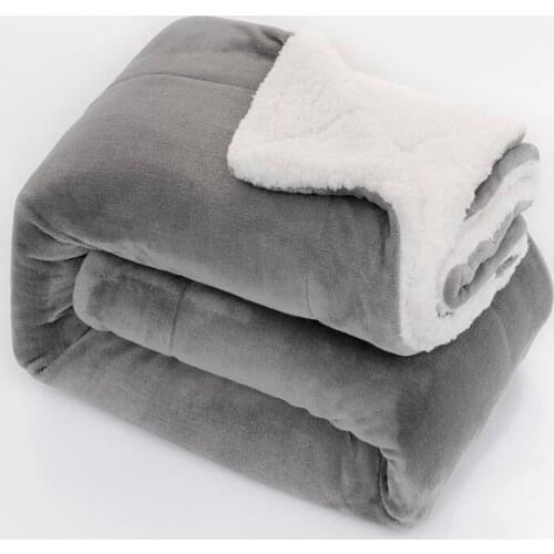 Sherpa Lamb Wool Blanket Thickened Double Layer Super Soft Fuzzy Flannel Blanket Plush Couch Blanket Warm Blankets for Winter
