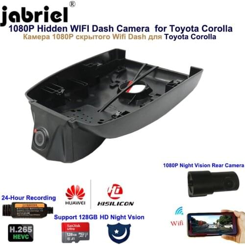 Hidden Wifi 1080P Dash Cam Car Dvr Camera Night Vision 24 Hour recorder rear camera for Toyota corolla 2016 2017 2018 2019 2020
