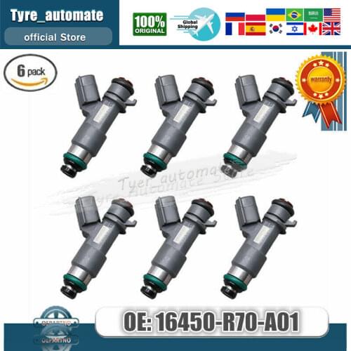 6PCS FUEL INJECTOR FOR HONDA ACCORD ACURA MDX TL TSX 3.5L 3.7L 16450R70A01