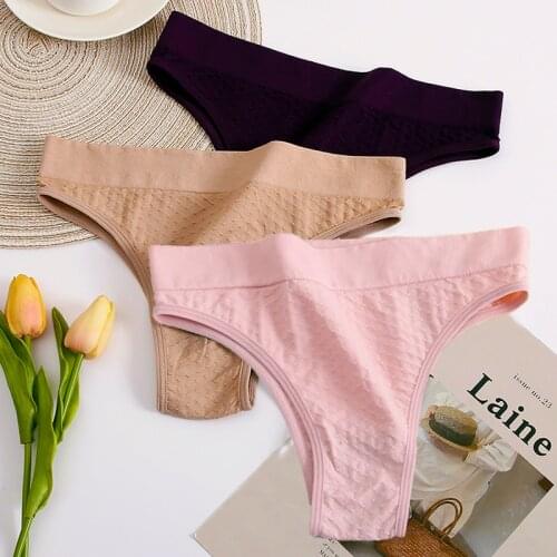 2021 Seamless Brazilian Womens Panties High Waist Underwear Female Lingerie Comfortable Solid Color Underpants Plus Size XXL