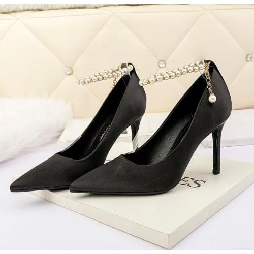 Summer Women Shoes Pointed Toe Pumps Suede Leisure Dress High Heels Boat Wedding Tenis Feminino Zapatillas Mujer Square buckle