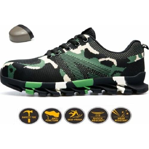 Unisex Military Outdoor Camouflage Sneakers Steel Toe Cap Protection Work Safety Shoes Men Tactical Boots Hunting Trekking Shoes