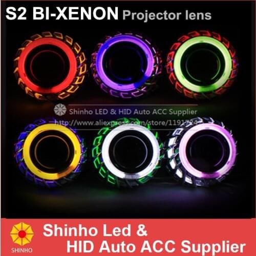 High Power 2.8Inch White Red Blue Amber HID Projector Lens CCFL Car Double Angel Eyes Lens Headlamp Auto Projector Headlight