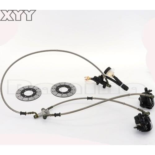 Go kart part Hydraulic Front Rear Brake Calipers Pad Assembly System & brake disc for 150cc 250cc ATV Quad Dirt Bike Dune Buggy