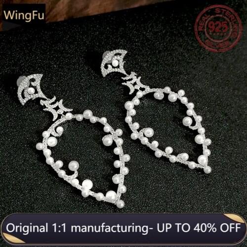 S925 sterling silver women silver pear-shaped earrings pendant with natural pearl luxury compact fashion cute monaco jewelry gif