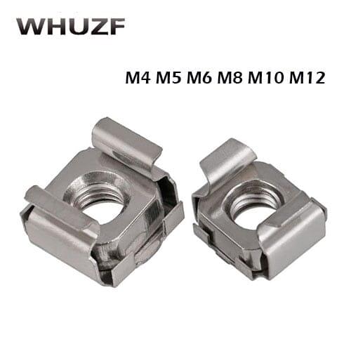 20pcs M4 M5 M6 M8 M10 M12 304 stainless steel Quartet Floating Nut Cassette Elastic Enclosure Card Cage Nuts