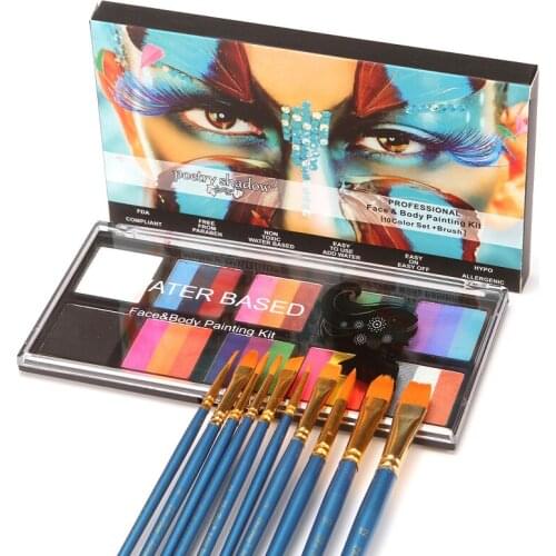 10 Grid Face Body Painting Halloween Makeup Paint Paint Kids Face Paint Non Oxic Tasteless Safe Oily Paints Cosplay Makeup