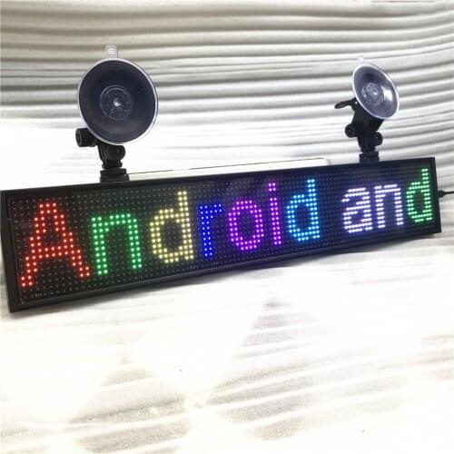 16*96 P5MM CAR 5V 12V RGB WIFI Led Sign Full color indoor Glass shop window Programmable Scrolling Message LED Display Board