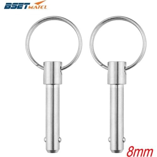 2PCS 8mm Marine Grade Quick Release Ball Pin for Boat Bimini Top Deck Hinge Marine Stainless Steel 316 Boat Accessories