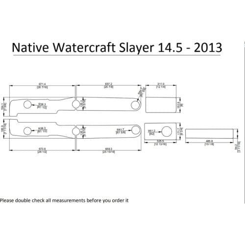 2013 Native Watercraft Slayer 14.5 Kayak Boat EVA Decking Mat Pads Kit 1/4"