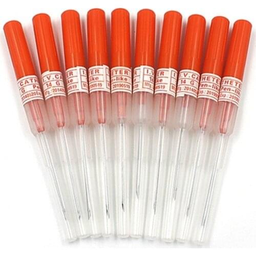 50PC I.V. Catheter Sterilized Tattoo Piercing needles tool U pick 14G with Box Free Shipping