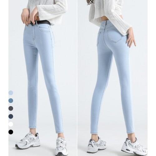 6 Colors Skinny Jeans Women High Waist Stretch Slim Casual Denim Pencil Pants Plus Size 2021 Spring Autumn Korean Streetwear
