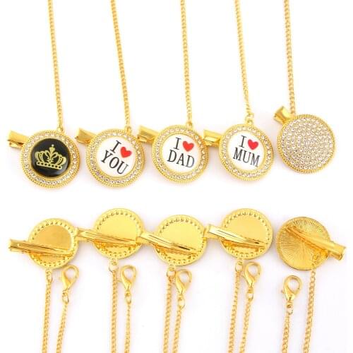 Bling Bling Pacifier Clip For Baby Bling Pacifier Chain Luxury Dummy Chain With Diamond For Infant