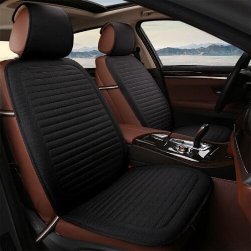 Front Car Seat Cover With Backrest Universal Breathable flax Seat Cushion Protection Mat Pad Auto Seat Fit Interior Accessories