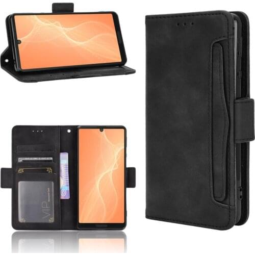 Leather Flip phone case for SHARP Aquos Sense 4 / Sense4 plus back Cover with stand Coque fundas