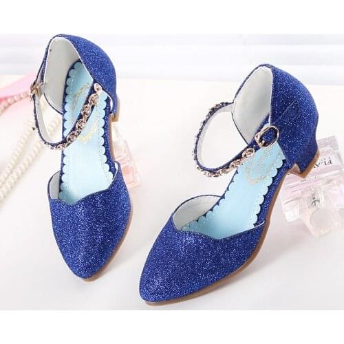 New Princess Girls Sandals Kids Shoes For Girls Dress Shoes Little High Heel Shoes Fashion Glitter Party Dance Wedding Sandal