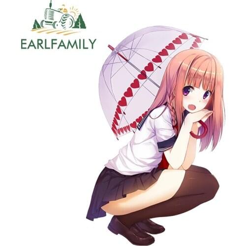EARLFAMILY 13cm x 8.2cm For Anime Girl Vinyl Car Stickers Waterproof Creative Decal Scratch-Proof Bumper VAN Graffiti Graphics