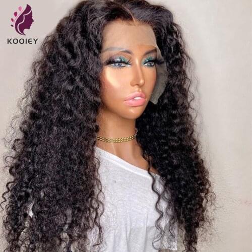 Deep Curly 13x6x1 Lace Front Wig Human Hair Wigs For Women Curly Glueless T Part Lace Front Wig Pre Plucked Natural Hairline