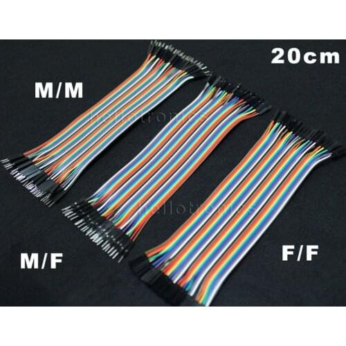 Hellotronics Premium 200mm 40 Pins Male/Male M/F F/F Splittable Breadboard Jumper Wires For Arduino