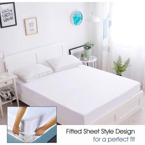 IRoyal 140X200CM Cotton Terry Mattress Protector Anti Mites Cover Mattress Waterproof Bed Mattress Protection Matelas Bed Cover