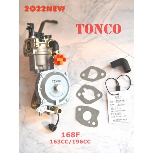 168F Carburetor Dual Fuel for Gasoline Generator LPG NG Conversion Hybrid 2KW 2.5KW GX160 +90cm*90cm Scarf as Gift, Brand TONCO