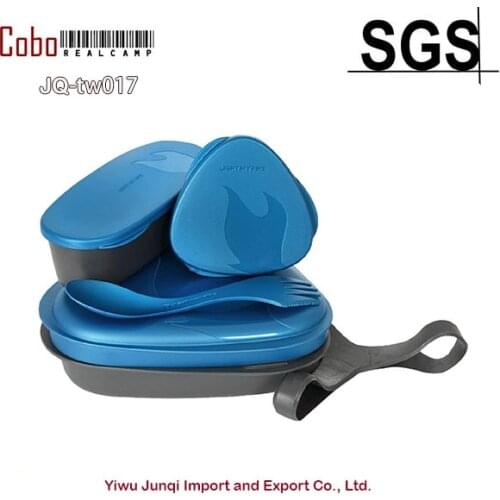 6-Piece BPA-Free Waterproof lightweight and convenient Outdoor Meal LUNCHKIT Kit with Plate Bowl, Storage Boxes and Spork