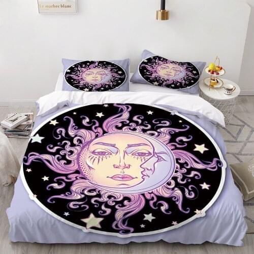 2/3 Pieces Bohemia Mandala Bedding Set Sun Goddess Duvet Cover Psychedelic Bed Cover Set 3D Print Home Decor Bed Quilt Cover