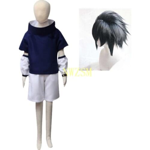 Uchiha Sasuke Cosplay Costume Halloween Costumes Kids Japanese Anime Naruto Combat Suit