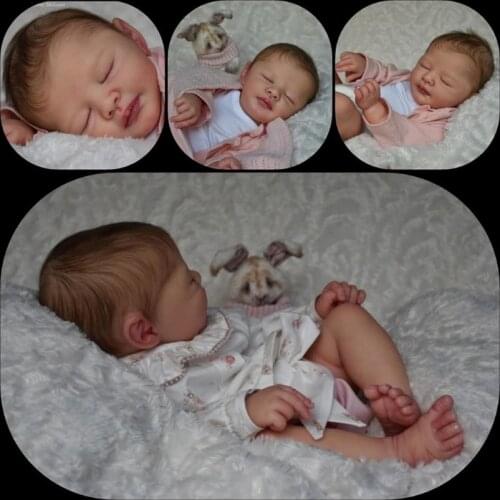 NPK 21inch Big Baby Reborn Doll Kit Sleeping Dallas Unifished Doll parts