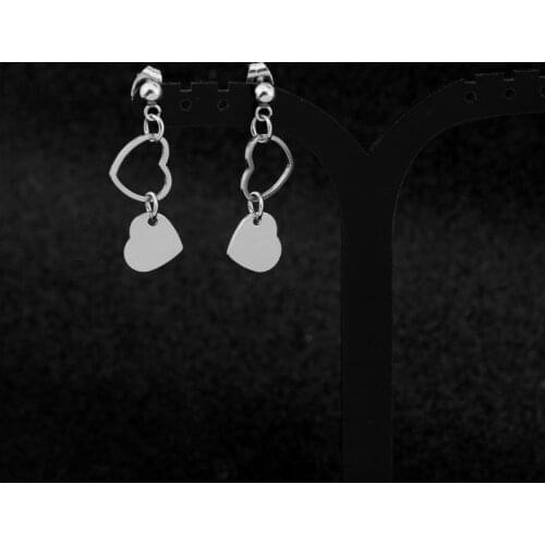 Stainless Steel Heart-Printed Men and Women Earrings Korean Star Celebrity Inspired Love Pendant Earrings Ornament Wholesale