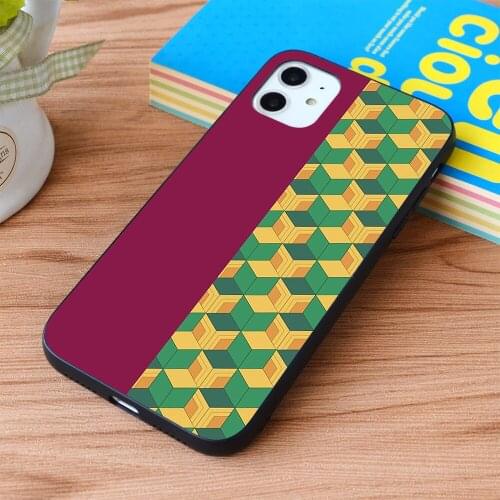 For iPhone Giyu (Breath of Water) Demon Slayer Inspired Pattern Soft TPU border Apple iPhone Case