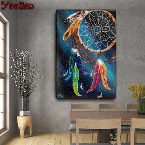 Square round drills,5D DIY Diamond Painting Dream catcher Diamond Embroidery full display Cross Stitch,Mosaic puzzle picture