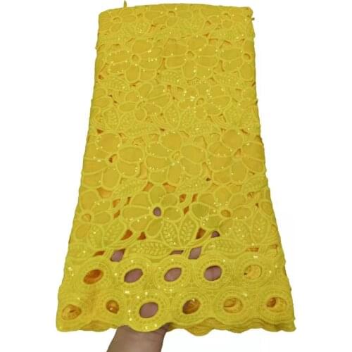 Latest Swiss Lace Fabric Nigerian Lace For Women African Guipure Lace Fabric 2021 French Cord Lace With Sequins 5yards