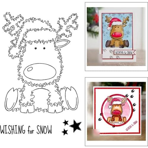 2021 New Christmas Cute Animal Elk Pattern Clear Stamps For DIY Making Paper Greeting Card Scrapbooking No Metal Cutting Dies