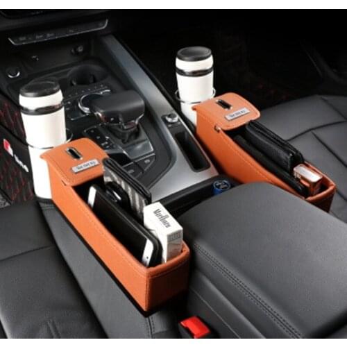 New Car Seat Gap Storage Box Auto Organizer PU Pocket Stowing Tidying for Phone Pad Card Coin Cup Drink Holder car Accessorie