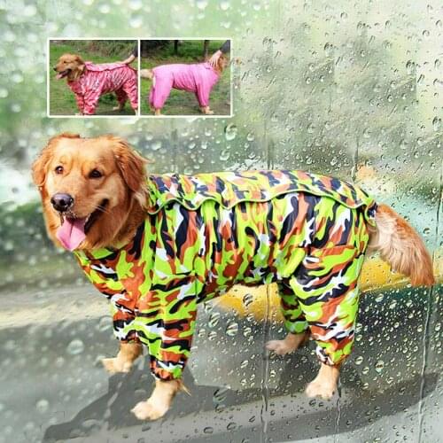 New Camouflage Pet Dog Raincoat Waterproof Rain Lovely Hoodie Jackets Coat Apparel Clothes For Medium Large Dogs DOGGYZSTYLE