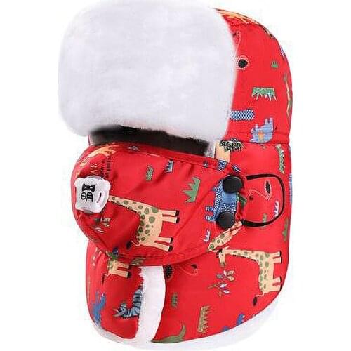 3-10 Years Fashion Winter Kids Hat Cotton Fur Plush Windproof Ushanka Hat for Children Boys Girls Warm Skiing Hat