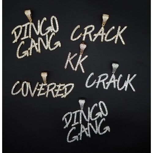 Alphabet pendant DIY free stitching hip-hop necklace European and American INS explosion zircon micro-inlay letter necklace