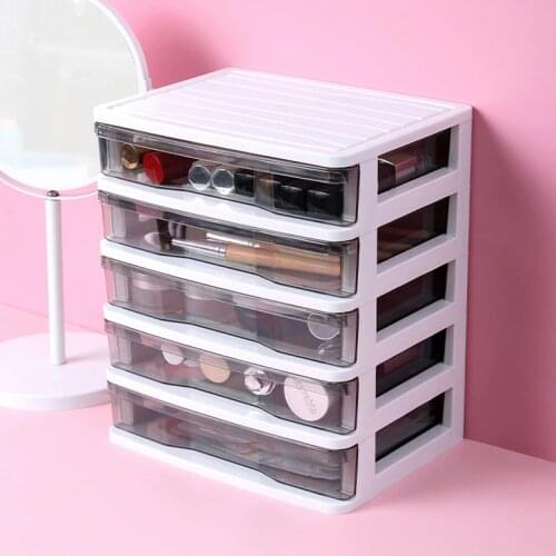 Transparent Drawer Desktop Storage Box Cosmetic Sundries Holder Table Makeup Jewelry Organizer