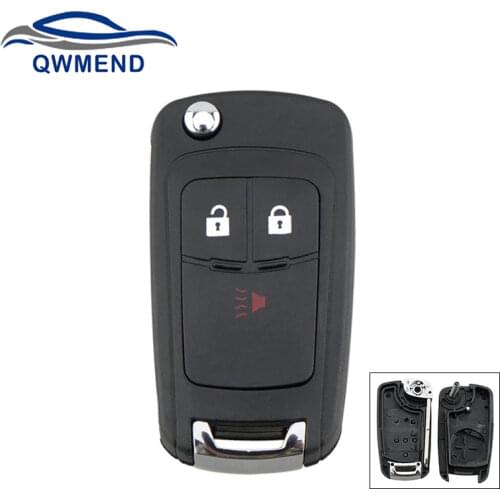 BHKEY 3 Buttons Replacement Flip Smart Car Key Shell for Chevrolet Spark 2012-2016 Car Remote Key Fob Case Cover