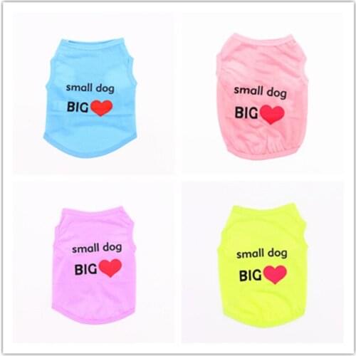 Hot Sale Pet Dog Clothes Soft Summer Vest T Shirt Dog Cat Clothes Costume for Small Dogs Cartoon Vest for Puppy