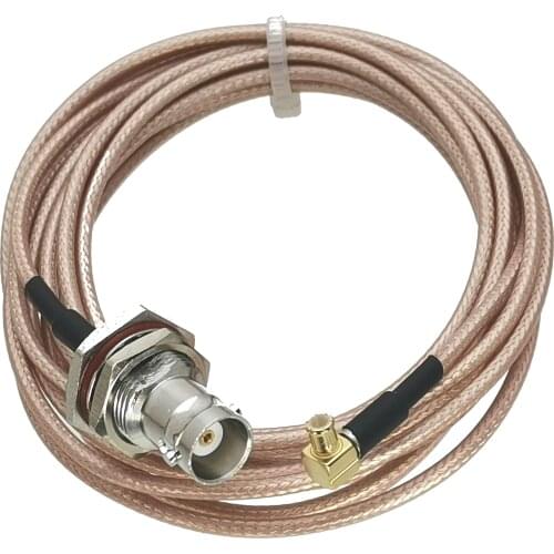 RG316 BNC Female jack pin bulkhead to MCX Male plug pin right angle RF Jumper pigtail Cable 4inch~10M