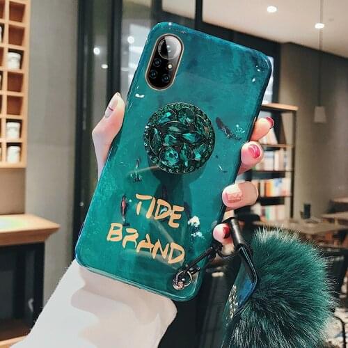 For Huawei Nova 8SE 8Pro Luxury Diamond Ring Glitter Phone Cases For Huawei 40 Pro Plus 40RS Silicone Soft Back Cover With Strap